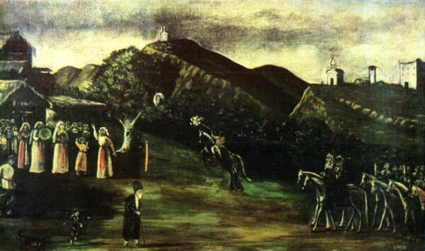 A Wedding In The Old-Time Georgia by Niko Pirosmani, hand-painted oil painting reproduction