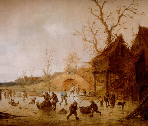 A Winter Landscape by Isaack van Ostade, hand-painted oil painting reproduction