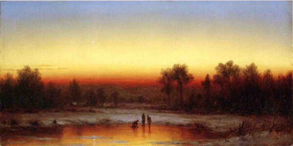 A Winter Twilight by Sanford Robinson Gifford, hand-painted oil painting reproduction