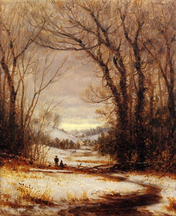 A Winter Walk by Sanford Robinson Gifford, hand-painted oil painting reproduction