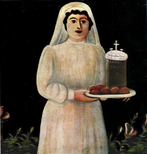 A Woman Carrying Eater Eggs by Niko Pirosmani, hand-painted oil reproduction
