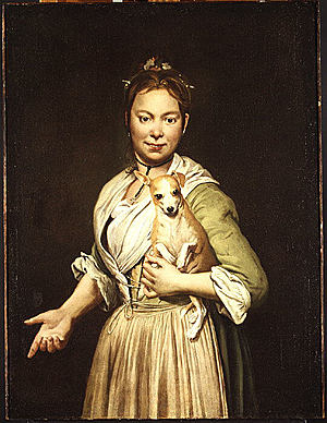 A Woman With A Dog by Giacomo Ceruti, hand-painted oil reproduction
