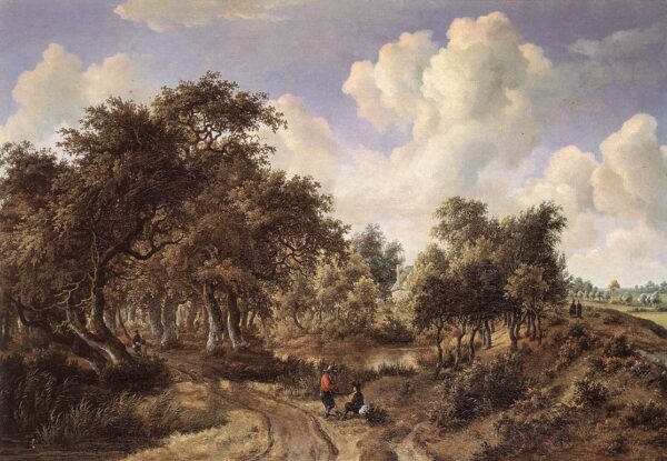 A Wooded Landscape by Meyndert Hobbema, hand-painted oil painting reproduction