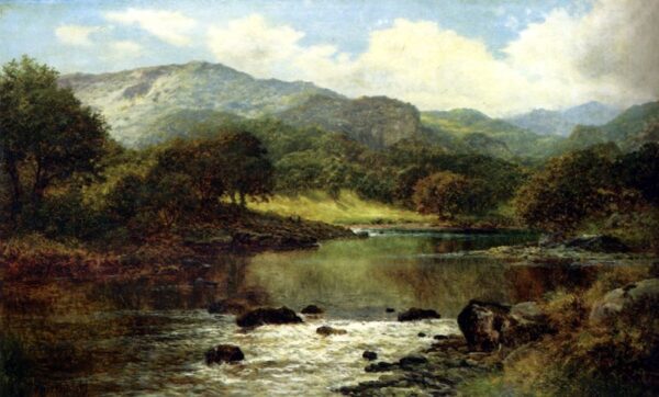 A Wooded River Landscape by Benjamin Williams Leader, hand-painted oil painting reproduction
