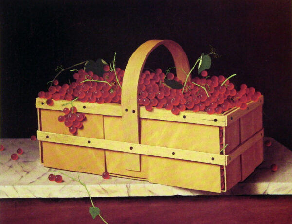 A Wooden Basket of Catawba-Grapes by William Michael Harnett, hand-painted oil painting reproduction