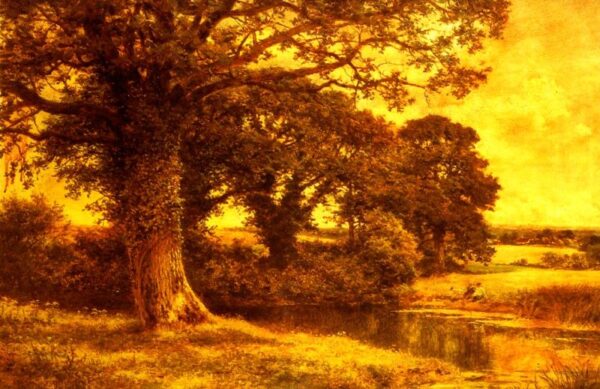 A Woodland Pool by Benjamin Williams Leader, hand-painted oil reproduction