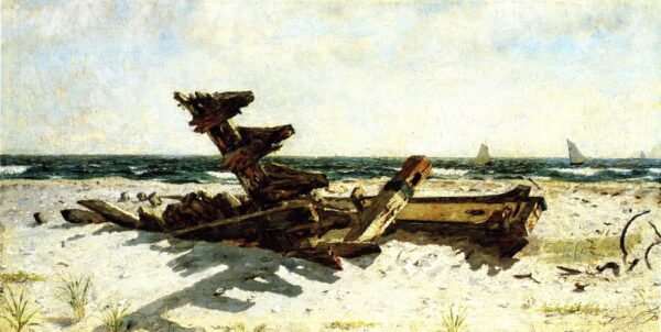 A Wreck at Rackaway by Joseph Decker, hand-painted oil reproduction