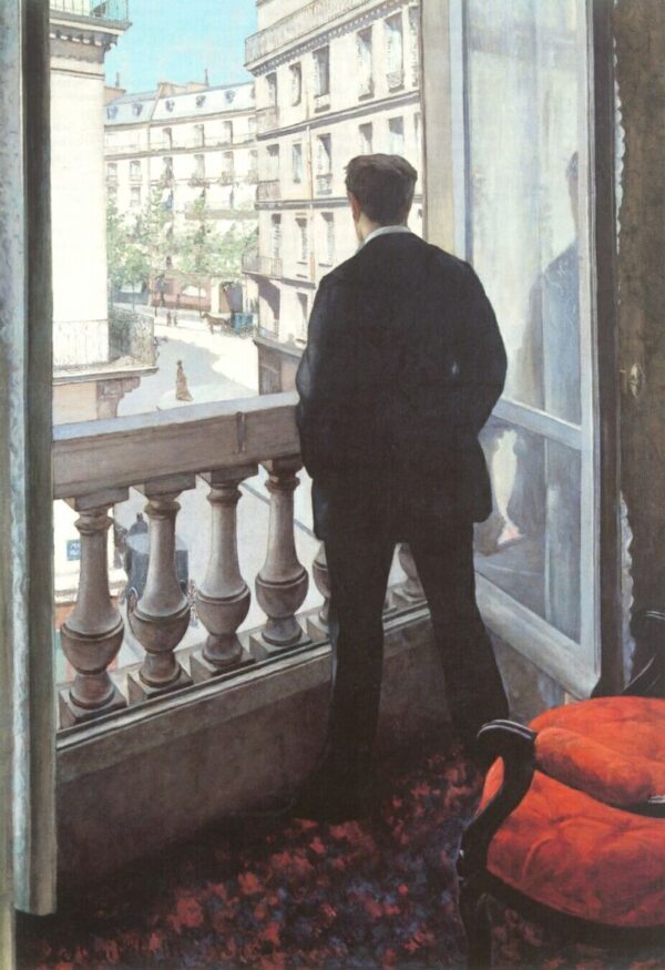 A Young Man at His Window by Gustave Caillebotte, hand-painted oil painting reproduction