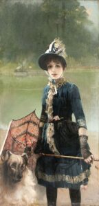 A summer stroll by Vittorio Corcos, hand-painted oil painting reproduction
