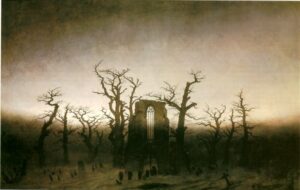 Abbey in the Oakwood by Caspar David Friedrich