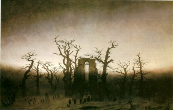 Abbey in the Oakwood by Caspar David Friedrich, hand-painted oil painting reproduction