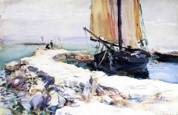 Above Lake Garda at San Viigilio by John Singer Sargent, hand-painted oil painting reproduction