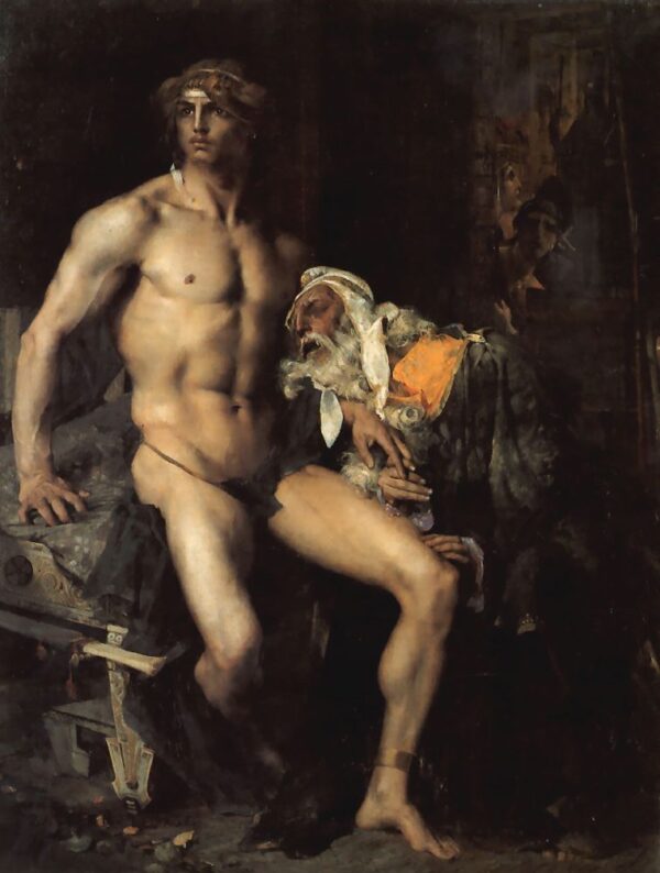 Achilles and Priam by Jules Bastien-Lepage, hand-painted oil painting reproduction