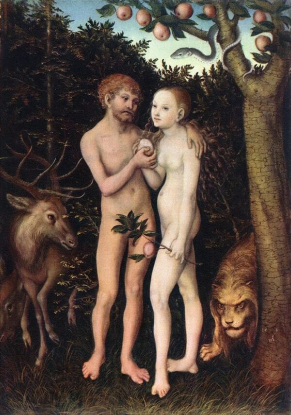 Adam and Eve by Lucas Cranach the Elder, hand-painted oil painting reproduction
