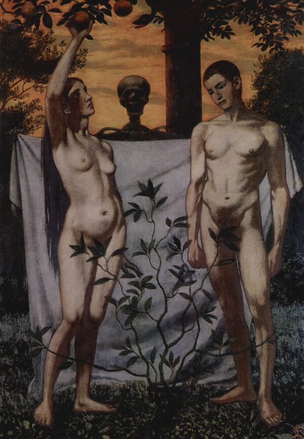 Adam and Eve by Hans Thoma, hand-painted oil painting reproduction