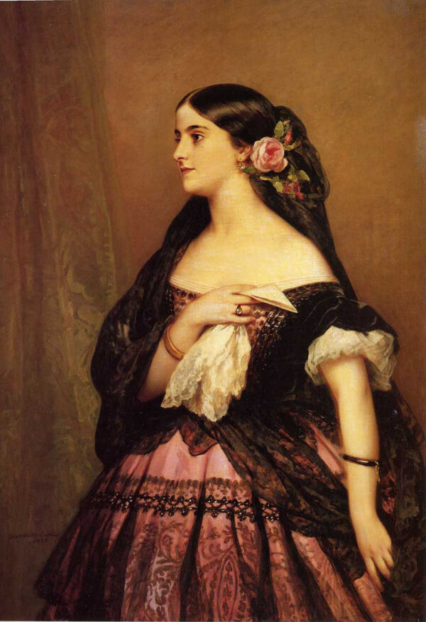 Adelina Patti by Franz Xavier Winterhalter, hand-painted oil painting reproduction