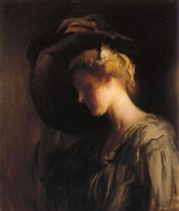 Adjusting the Hat by Edmund Tarbell, hand-painted oil painting reproduction
