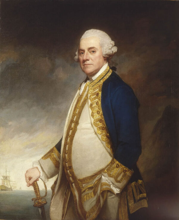 Admiral Sir Charles Hardy by George Romney, hand-painted oil painting reproduction