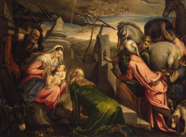 Adoration of the Magi by Francesco Bassano, hand-painted oil painting reproduction