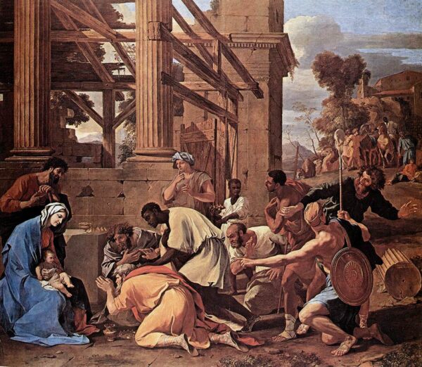Adoration of the Magi by Nicolas Poussin, hand-painted oil painting reproduction