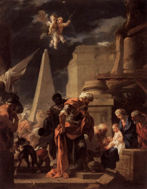 Adoration of the Magi by Sébastien Bourdon, hand-painted oil painting reproduction