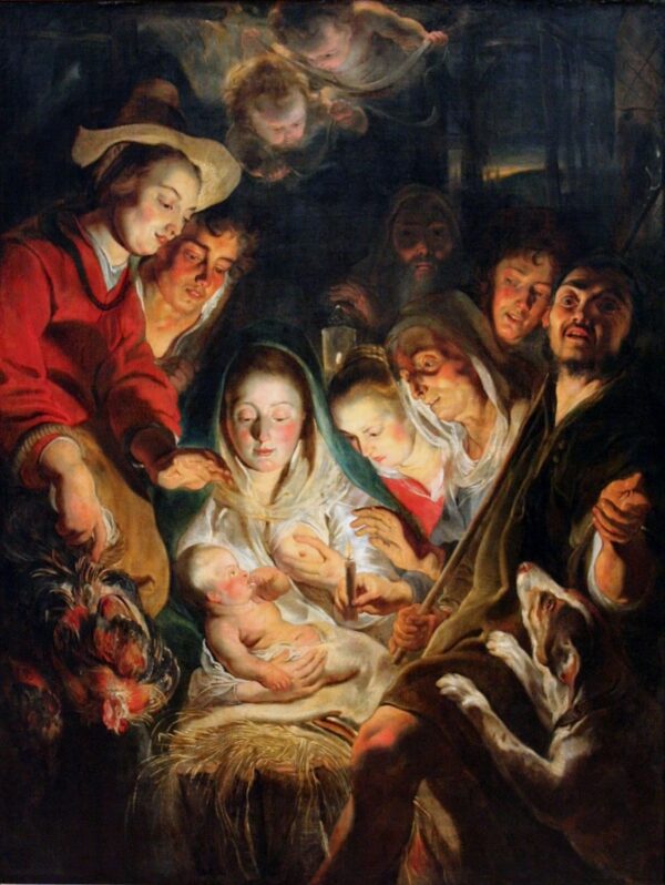 Adoration of the Shepherds by Jacob Jordaens, hand-painted oil painting reproduction