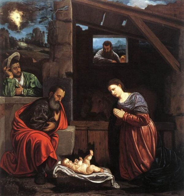 Adoration of the Shepherds by Giovanni Girolamo Savoldo, hand-painted oil painting reproduction