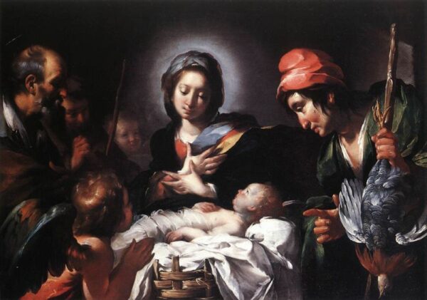 Adoration of the Shepherds by Bernardo Strozzi, hand-painted oil painting reproduction