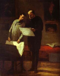 Advice to a Young Artist by Honoré Daumier, hand-painted oil painting reproduction