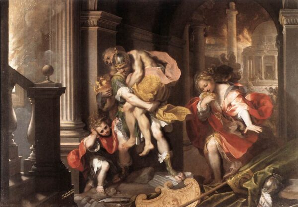 Aeneas’ Flight from Troy by Federico Fiori Barocci, hand-painted oil painting reproduction