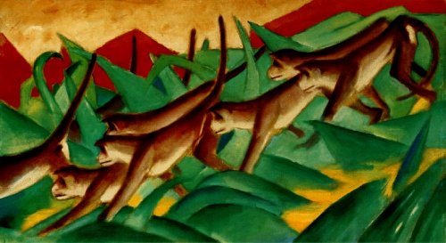 Affenfries by Franz Marc, hand-painted oil reproduction