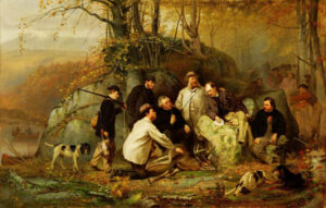 After the Hunt in the Adirondacks by John G Brown, hand-painted oil painting reproduction