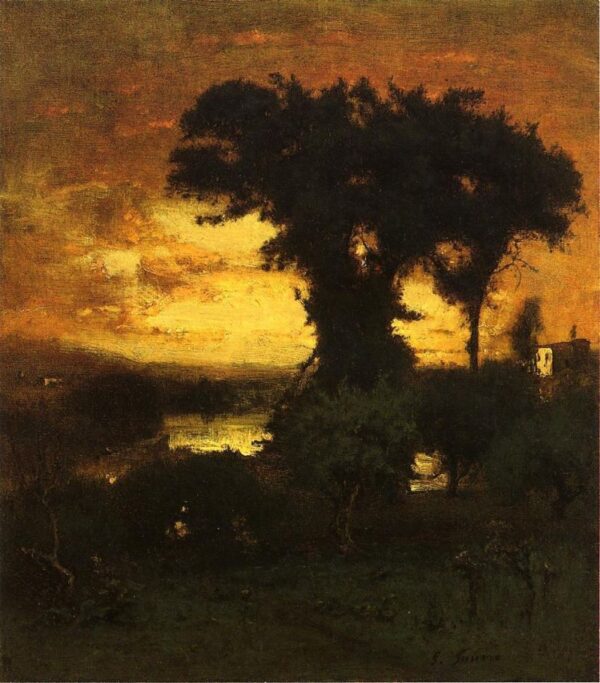 Afterglow by George Inness, hand-painted oil painting reproduction