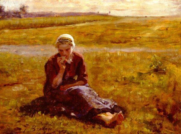 Afternoon Repast by Jules Breton, hand-painted oil painting reproduction