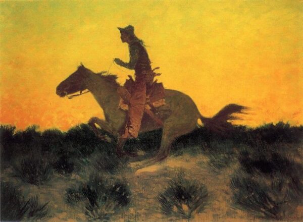 Against the Sunset by Frederic Remington, hand-painted oil painting reproduction