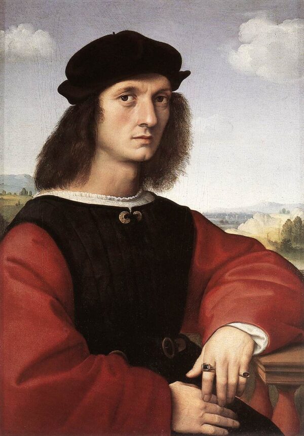 Portrait of Agnolo Doni by Raphael Sanzio, hand-painted oil painting reproduction