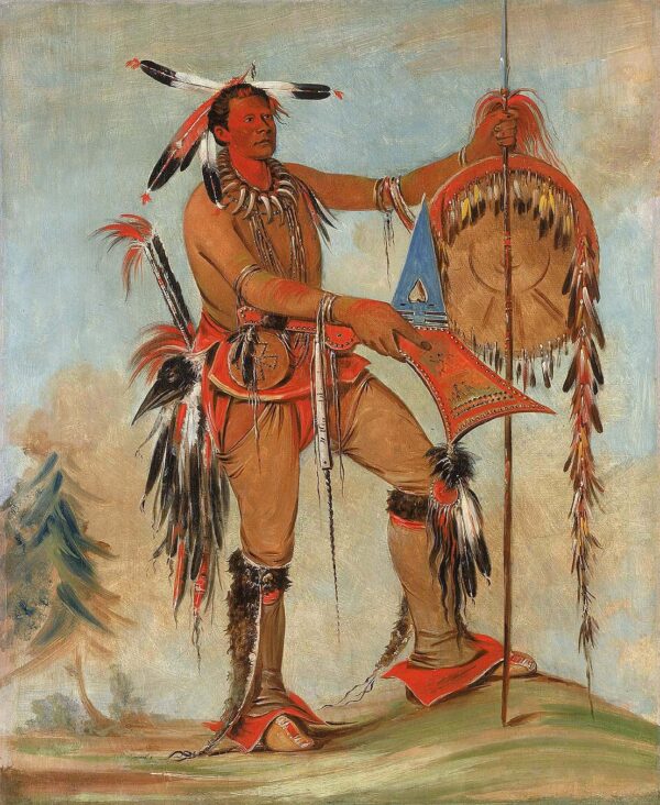 Ah mou a, The Whale, One of Kee o kuk’s Principal Braves by George Catlin, hand-painted oil painting reproduction