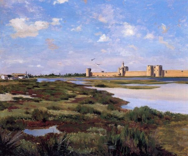 Aigues-Mortes by Jean Frédéric Bazille, hand-painted oil painting reproduction