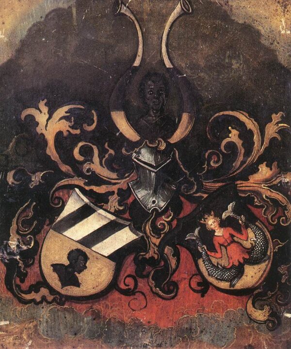 Combined Coat of Arms of the Tucher and Rieter Families by Albrecht Dürer, hand-painted oil painting reproduction