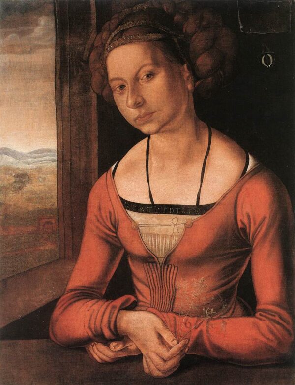 Portrait of a Young Furleger with Her Hair Done Up by Albrecht Dürer, hand-painted oil painting reproduction