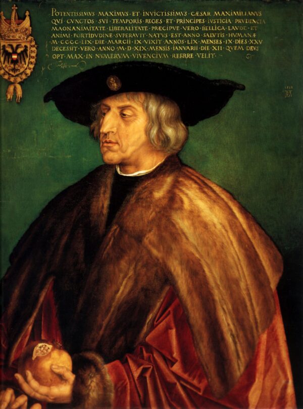 Portrait of Emperor Maximillian I by Albrecht Dürer, hand-painted oil painting reproduction