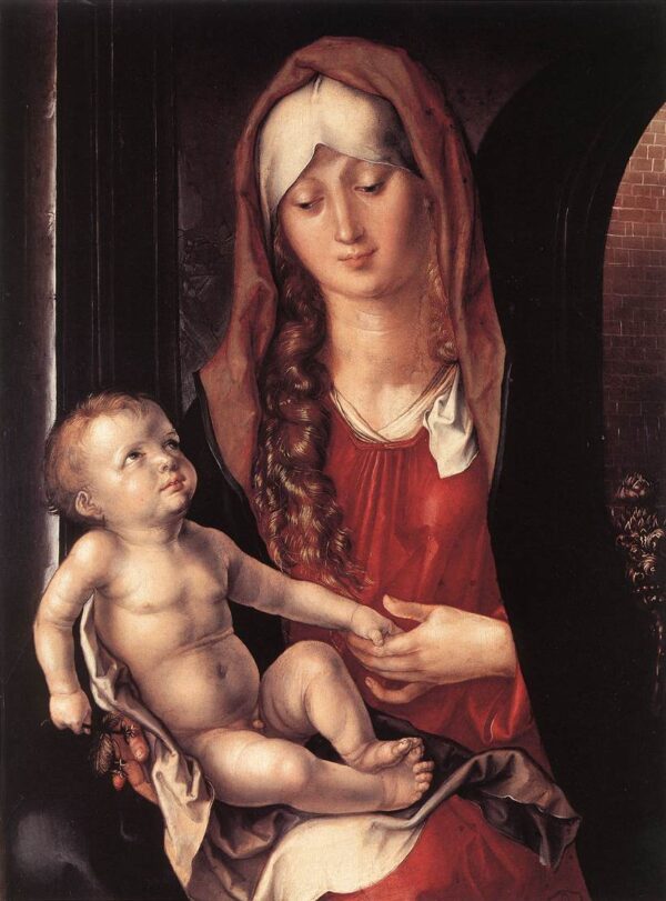 Virgin and Child before an Archway by Albrecht Dürer, hand-painted oil painting reproduction