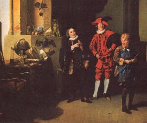 David Garrick as Abel Drugger in Jonson’s The Alchemist by Johann Zoffany, hand-painted oil painting reproduction