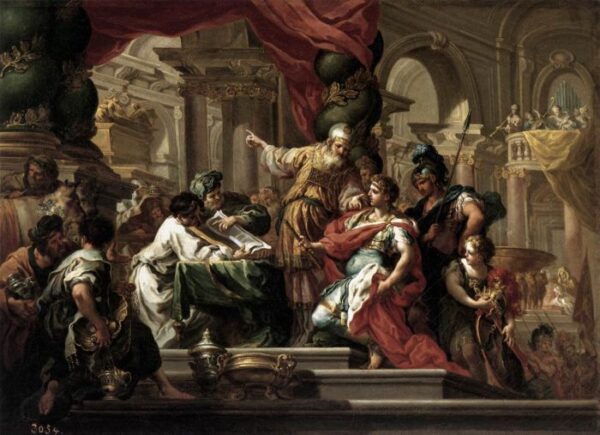 Alexander the Great in the Temple of Jerusalem by Sebastiano Conca, hand-painted oil painting reproduction