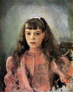 Portrait of Grand Duchess Olga Alexandrovna by Valentin Alexandrovich Serov, hand-painted oil painting reproduction