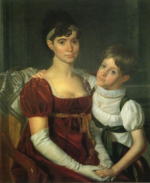 Alida Livingston Armstrong and Daughter by Rembrandt Peale, hand-painted oil painting reproduction