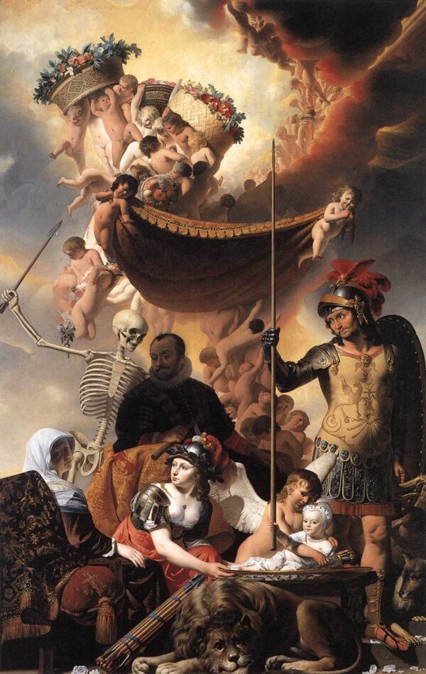 Allegory of the Birth of Frederik Hendrik by Caesar van Everdingen, hand-painted oil painting reproduction