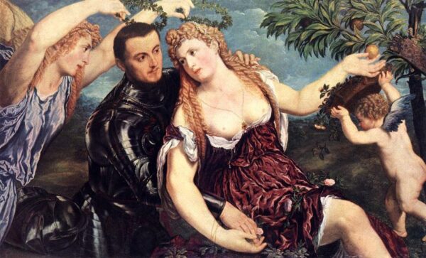 Allegory with Lovers by Paris Bordone, hand-painted oil painting reproduction