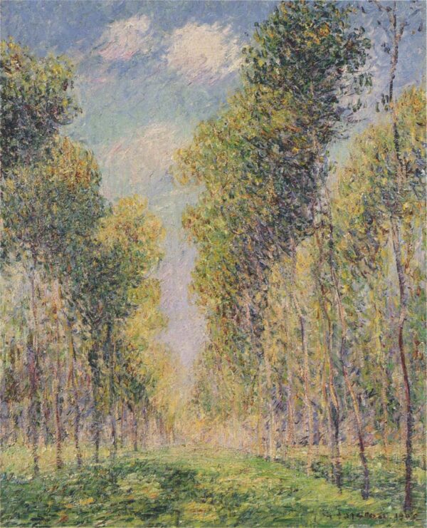 Alley of Poplars by Gustave Loiseau, hand-painted oil painting reproduction