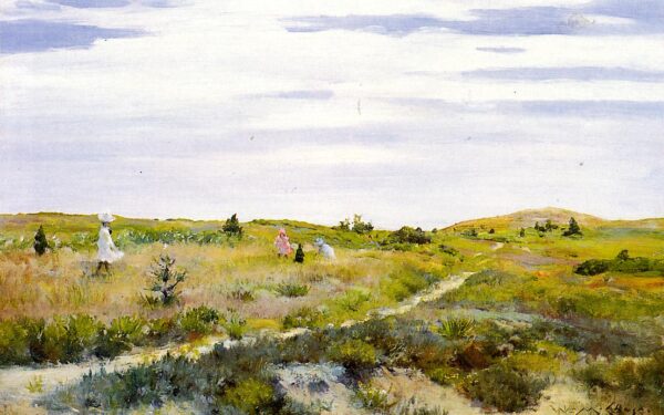 Along the Path at Shinnecock by William Merritt Chase, hand-painted oil painting reproduction